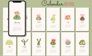 2022 Monthly Calendars Wallpapers