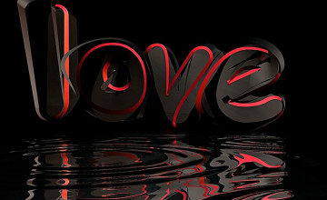 Heart 3D Black Love Wallpaper