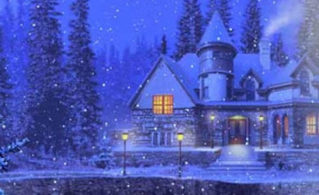 3D Wallpapers Snowy Cottage