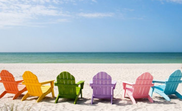 Adirondack Chairs on Beach Wallpapers