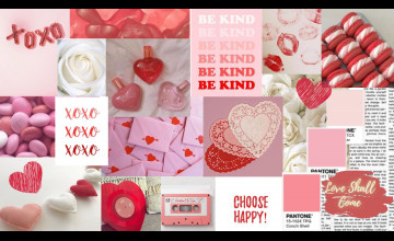 Aesthetic Valentines Day Collage Desktop