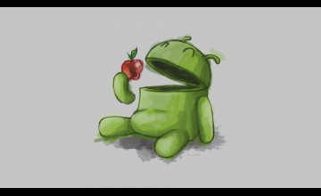 Android Eating Apple Wallpapers