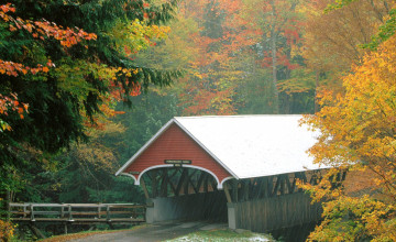 Autumn Covered Bridge Wallpapers