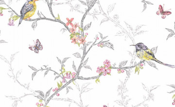 Birds & Butterflies Wallpaper