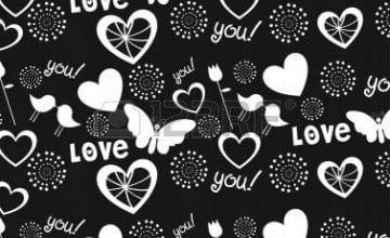 Black And White Hearts Background