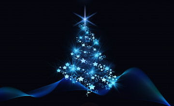 Blue Christmas Tree Desktop