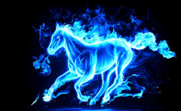 Blue Fire Horses Wallpapers