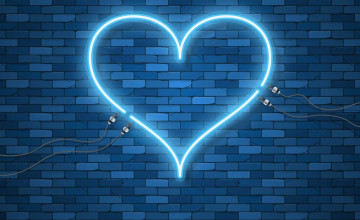 Blue Neon Heart