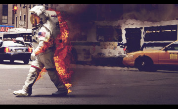 Burning Astronaut Wallpapers