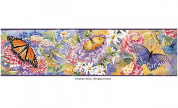 Butterfly Garden Wallpaper Border