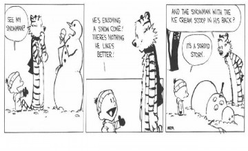 Calvin and Hobbes Snowman Wallpaper