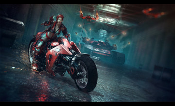 Chick on Bike Wallpapers