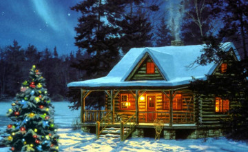 Christmas Cabin Wallpaper