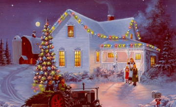 Christmas Farm Wallpaper