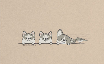 Cute Husky Drawing Wallpapers