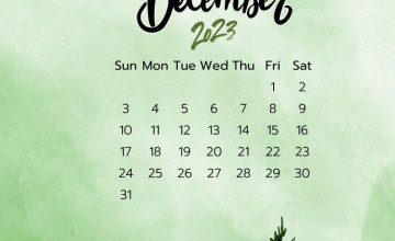 December 2023 Calendar iPhone Wallpapers