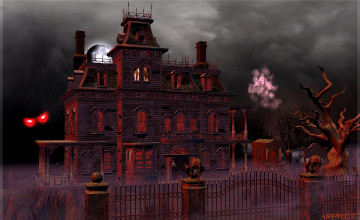 Free Animated Haunted House Wallpaper