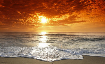 Free Beach Sunset Wallpaper