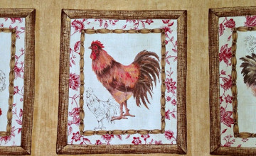 French Country Rooster Wallpaper Border