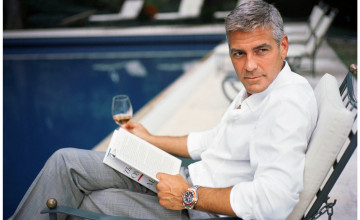 George Clooney Drinking Whisky
