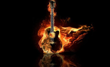Guitar on Fire Wallpapers