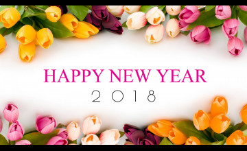 Happy New Year With Flowers Wallpapers