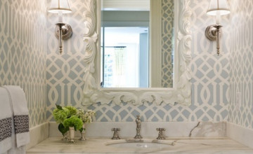 Imperial Trellis Wallpaper Soft Aqua