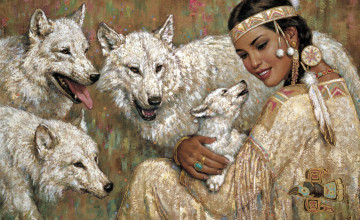 Indian and Wolf Images