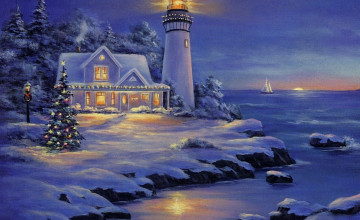Lighthouse Christmas Wallpapers