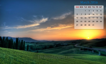 March 2016 Calendar Desktop Wallpapers