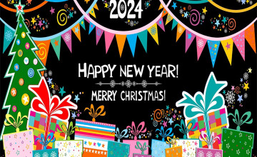 Merry Christmas And Happy New Year 2024 Wallpapers