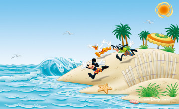 Mickey Mouse On The Beach Wallpapers