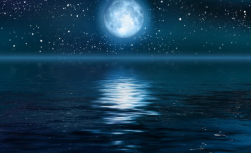 Moon Over Ocean Wallpapers