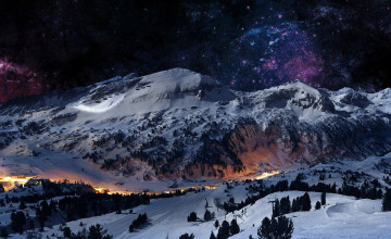 Mountain Snow Scenes Wallpaper