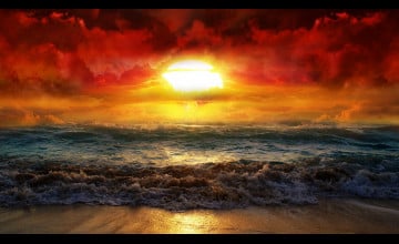 Ocean Sunset HD Wallpaper