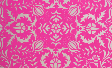 Pink Metallic Damask Wallpaper
