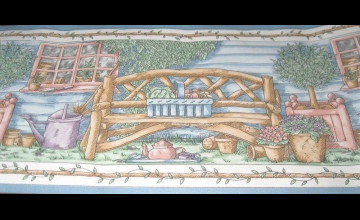 Primitive Log Cabin Wallpaper Border