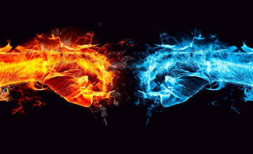 Red and Blue Fire Wallpaper