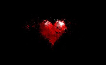 Red Heart With Black Backgrounds