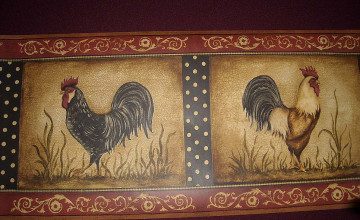 Red Rooster Wallpaper Border