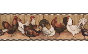 Rooster Wallpaper Border Prepasted