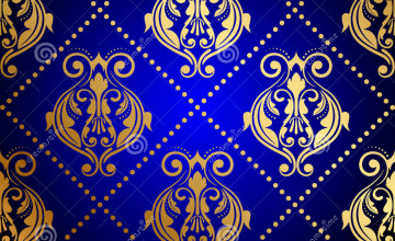 Royal Blue and Gold Wallpaper