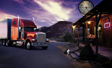 Semi Trucks at Night Wallpapers