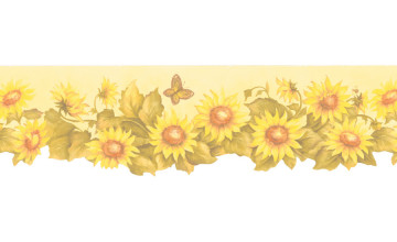 Sunflower Wallpaper Border Prepasted