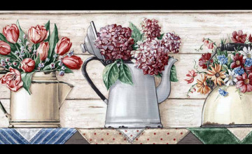 Free download Wallpaper border dye cut kitcken teapot and cups ebay ...