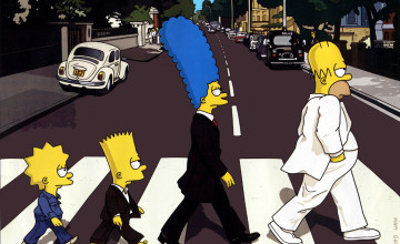 The Simpsons Abbey Road Wallpaper