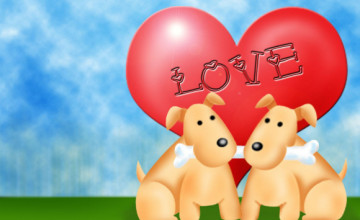 Valentine\'s Day Puppies Free Wallpapers