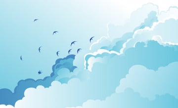 Wallpaper Birds and Clouds