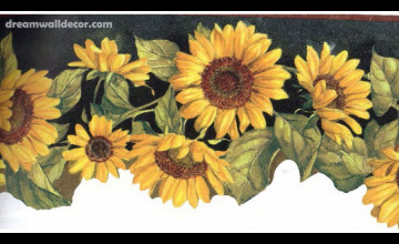 Wallpaper Border with Sunflowers