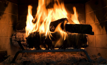 Wallpaper Fireplace with Flames Live